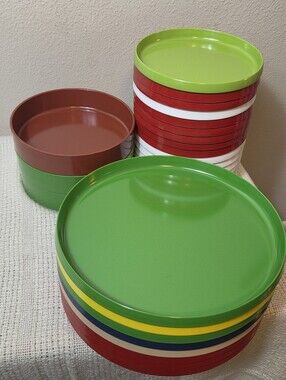 Oblique By PMC 27 Plate & Bowl Lot Stackable Mixed Colors